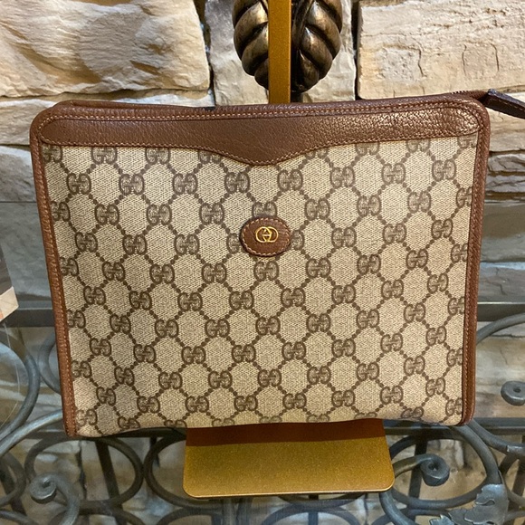 Gucci Brown and Tan Clutch Bag - Picture 1 of 12